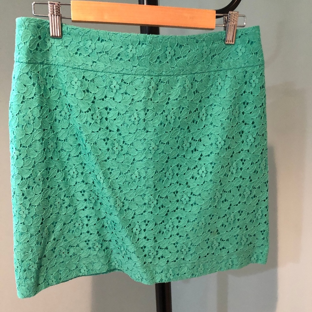 Sea Green Lace Shift Skirt